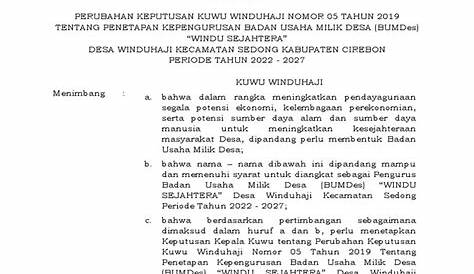 Contoh Sk Pengurus Bumdes 2020 / Contoh Sk Kepala Unit Usaha Beinyu Com