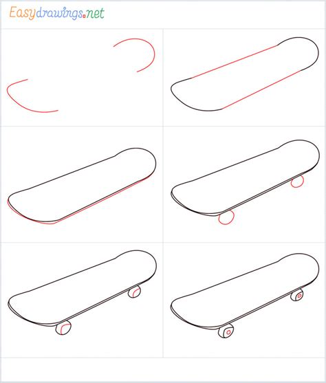 Skateboard Easy Drawing