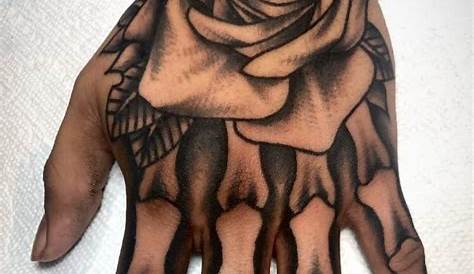 Skeleton hand and rose tattoo by Rudy fineline.ink Hand