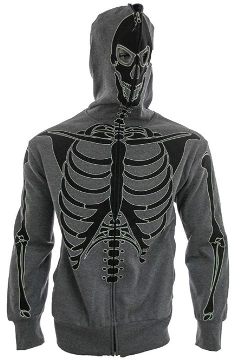 skeleton hoodie full zip