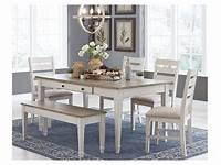 Skempton Dining Room Table w/4 Chairs and Bench & Brown