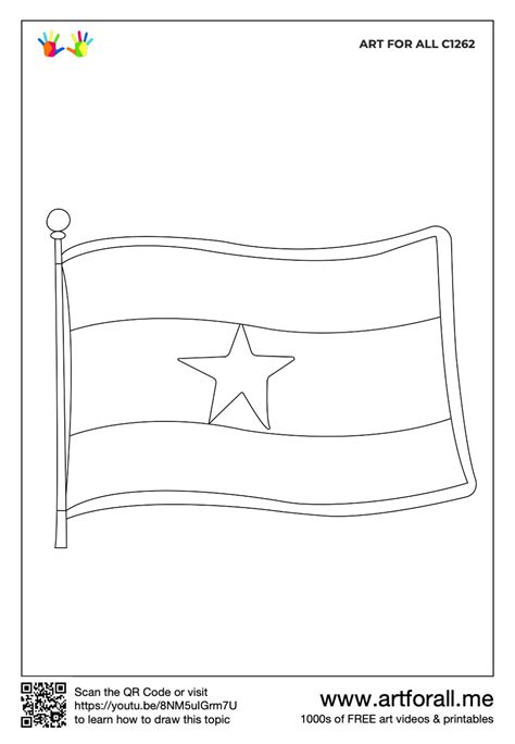 sketch of a ghana flag