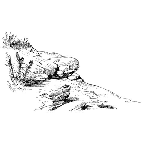 sketching cliffs and rocks