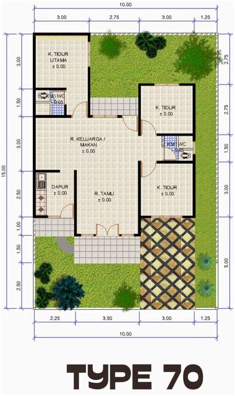 Sketsa Rumah Sederhana Dengan 3 Kamar Tidur