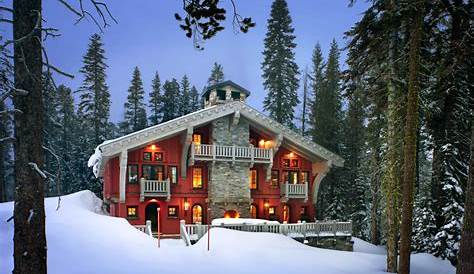 Ski chalet house plan inverted living and panoramic view 