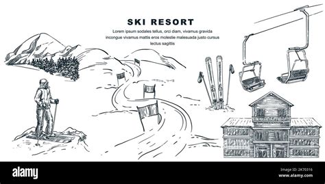Ski Elements Illustration