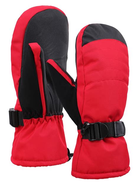 ski mittens with strap