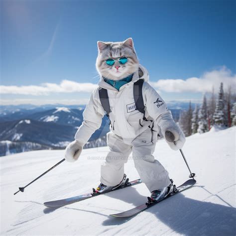 Skiing Cat Art