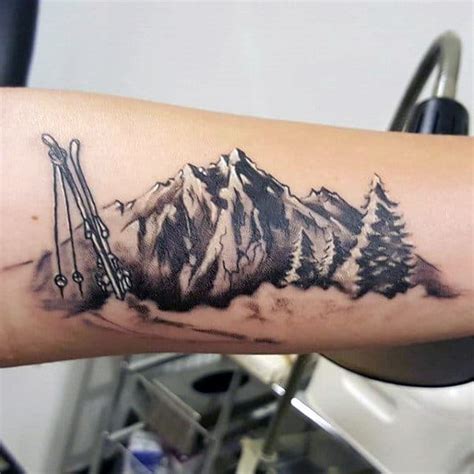 Skiing Forearm Tattoo