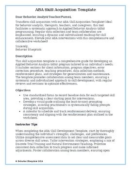skill acquisition program aba examples pdf