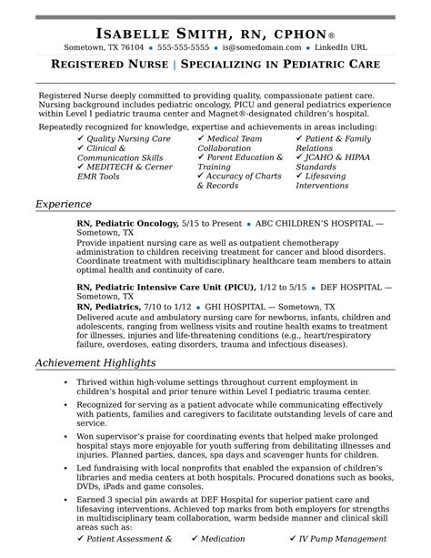 Registered Nurse Resume Sample & Writing Guide +12