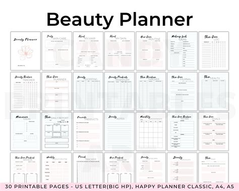 Skin Care Planner Template