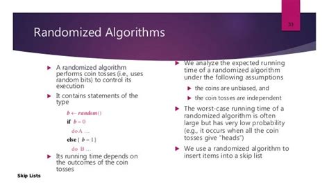 skip lists need for randomizing data structures and algorithms