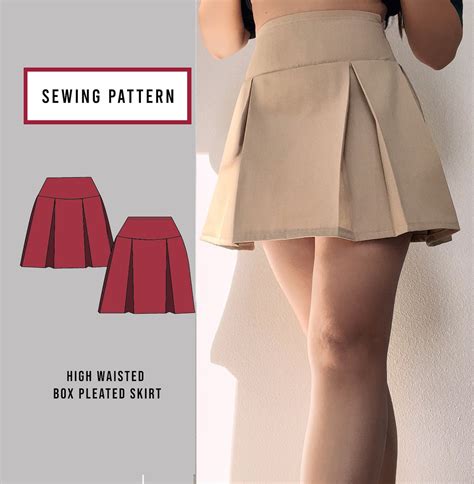 Skirt With Box Pleats Pattern