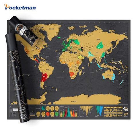 4Living Scratch Map Världskarta med flaggor