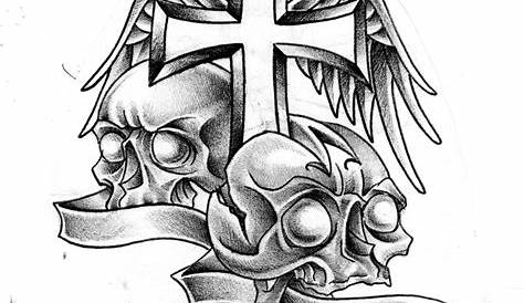 Skull cross art tattoo. stock illustration. Illustration of fantasy