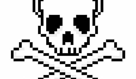 Pixel art sign skull with crossbones - isolated Vector Image