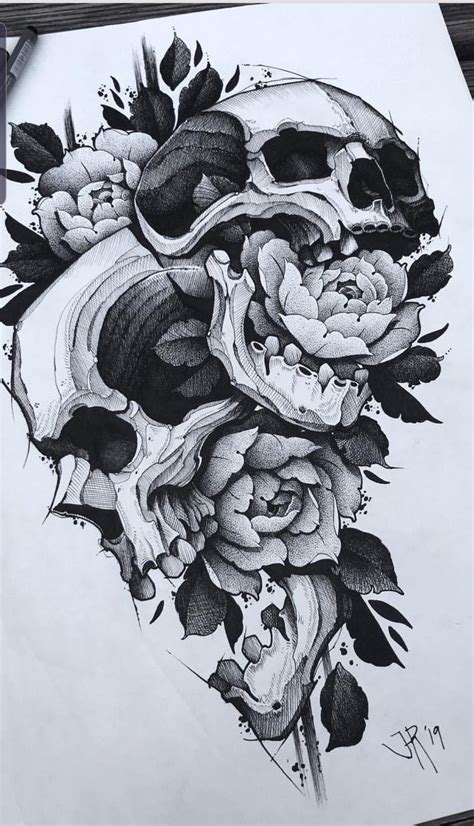 +21 Skull And Lotus Flower Tattoo Designs 2023