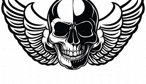 Printed vinyl Skull Wings Emblem | Stickers Factory