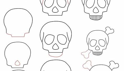 Easy How to Draw a Skull Tutorial and Skull Coloring Page