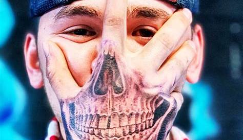 Skull hand tattoo, Mouth tattoo, Face tattoos