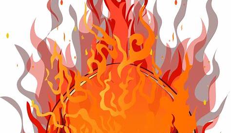 Skull On Fire With Flames Vector Illustration Face Crossbones Head