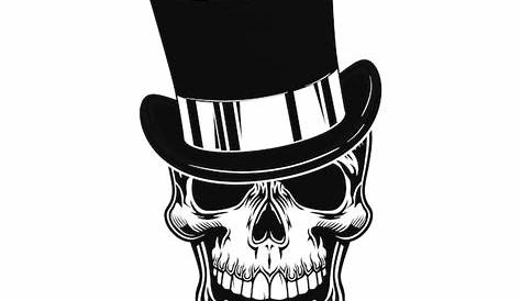Skull Top Hat Gothic Oval Frame - TotallyJamie: SVG Cut Files, Graphic
