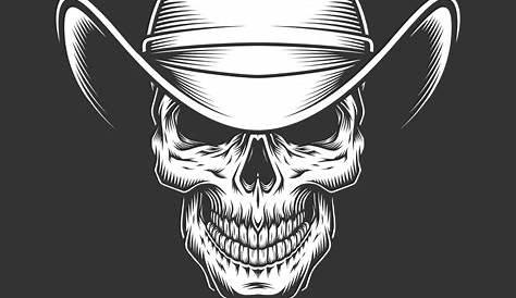 T-shirt Hat Skull Cowboy Png File Hd Clipart - Skull Wearing Cowboy Hat