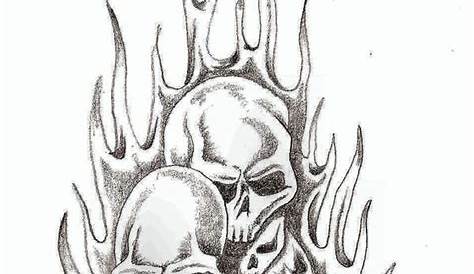 Drawings Of Skulls On Fire - Cliparts.co