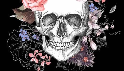 Skull and flowers day of the dead Royalty Free Vector Image