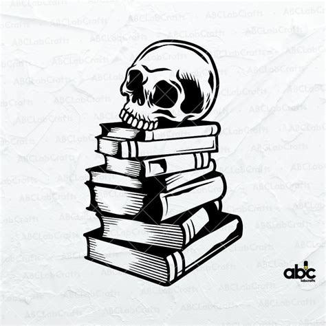 skull and book svg