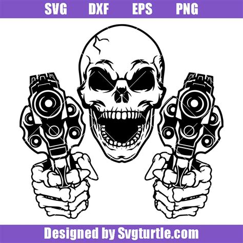 skull and gun svg