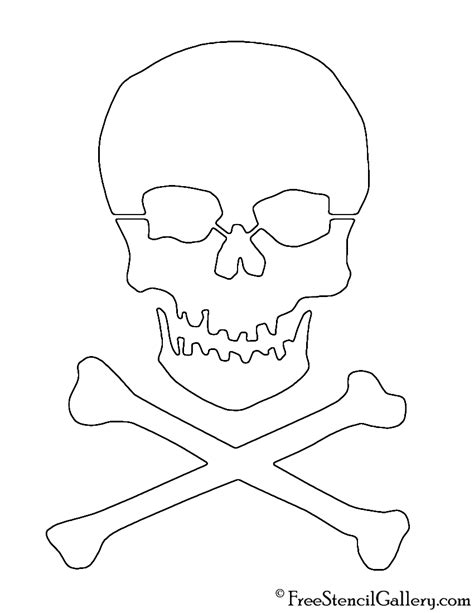 Skull Crossbones Stencil Printable