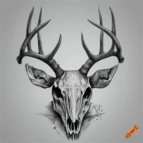 Skull Deer Drawing