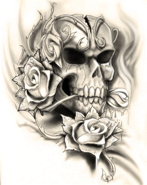 skull tattoo design stencils