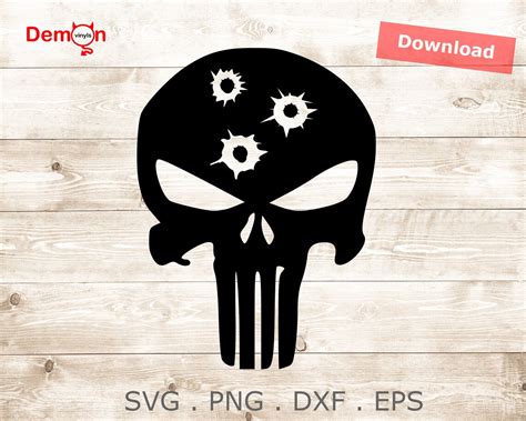 skull with bullet hole svg