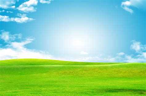 Sky Blue And Green Background