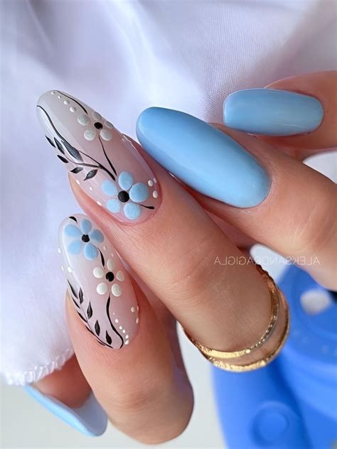 sky blue nail designs