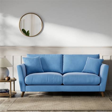 Sky Blue Velvet Sofa