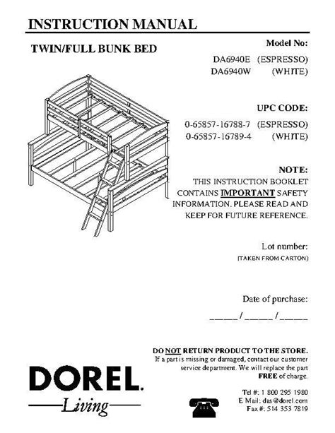 Sky Bunk Bed In Oak Assembly Instructions
