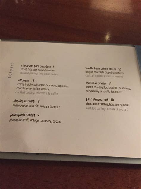 sky city at the space needle menu