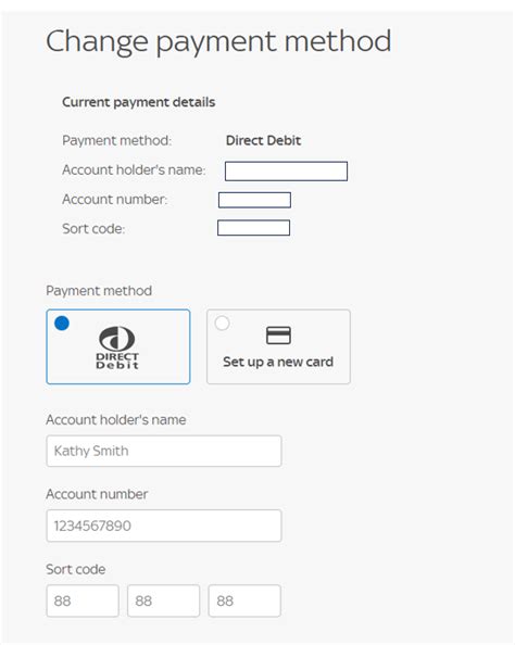 Sky Mobile Direct Debit Change