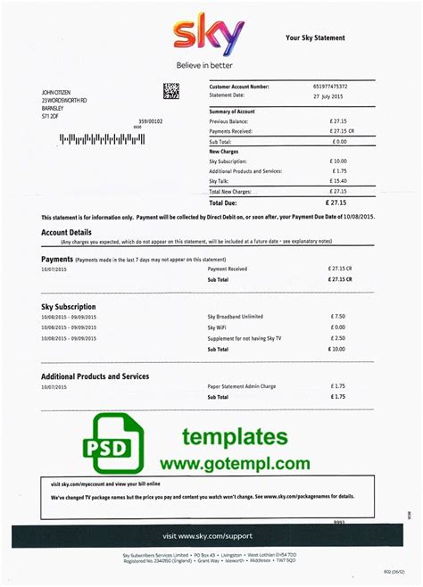 sky monthly contract