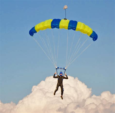 skydiving parachute opened