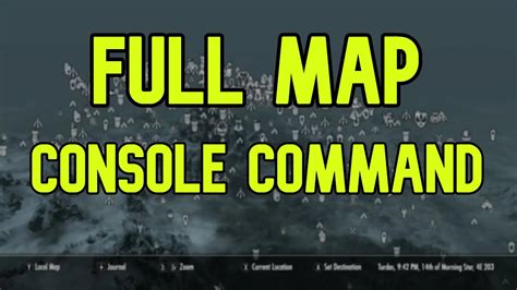 skyrim map cheat code