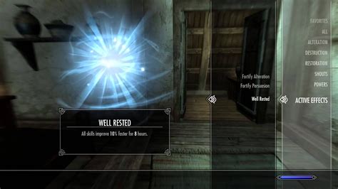 skyrim well rested not working