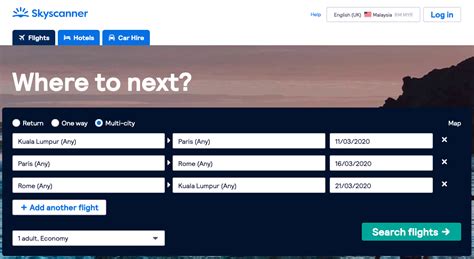 skyscanner malaysia multi city