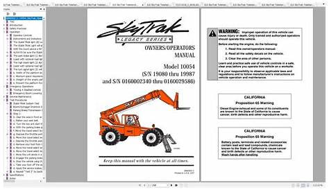 Skytrak 10054 Service Manual