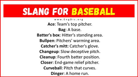 Slang For Baseball Field
