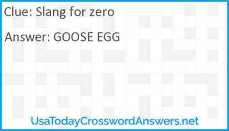 slang for zero crossword